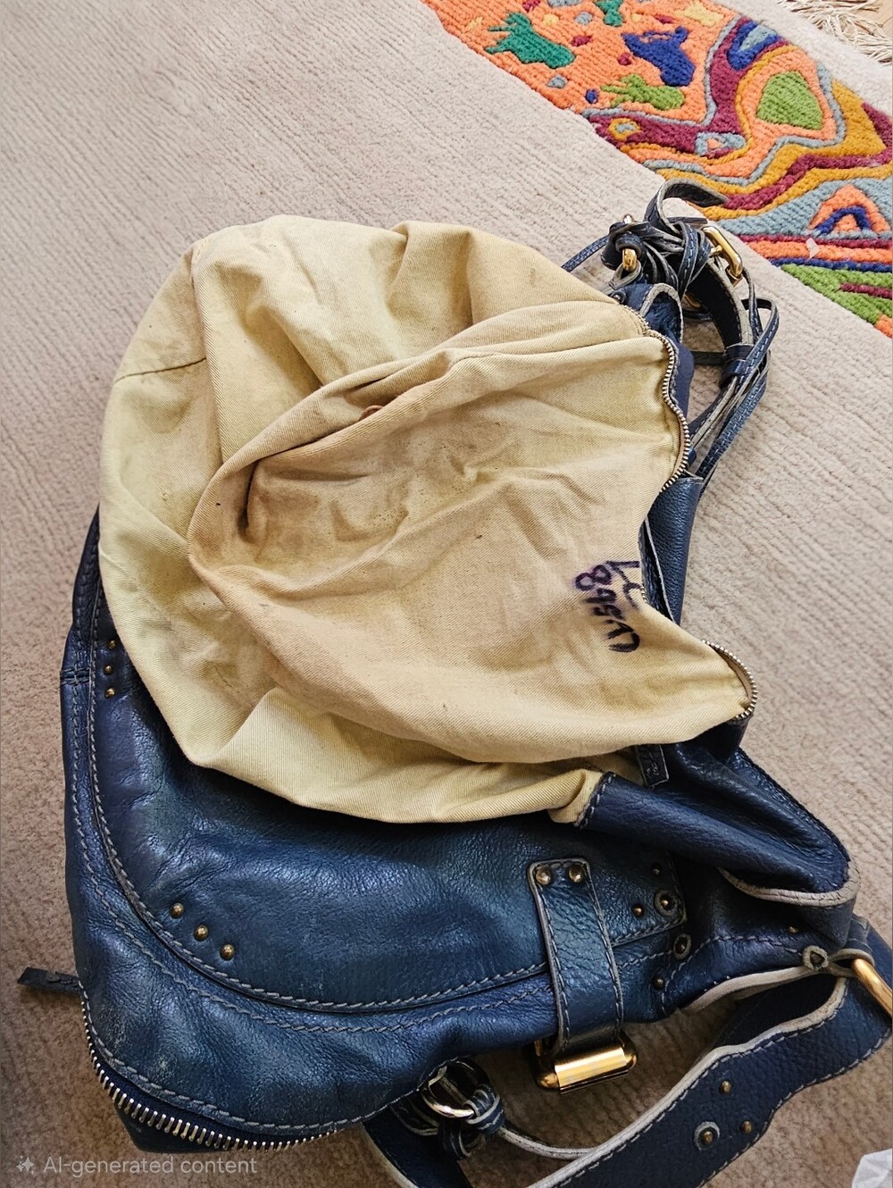 Authentic Chloe Paddington Shoulder Bag Lock/Key Beautiful Blue Leather! - Picture 14 of 14